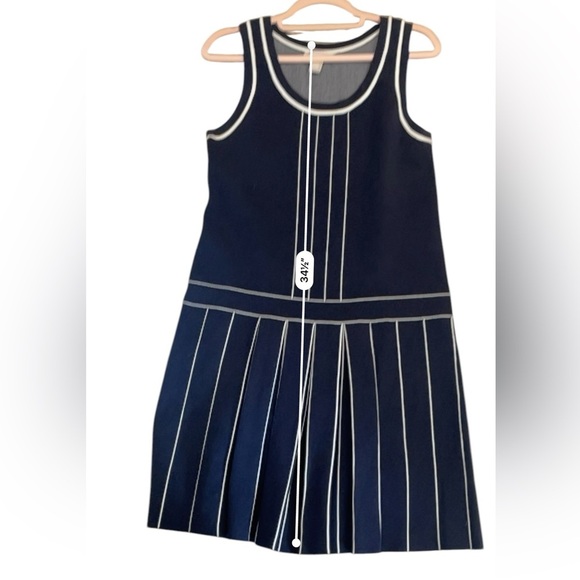 Banana Republic tennis dress sweater dress mini tank top pleated navy medium - Picture 5 of 7